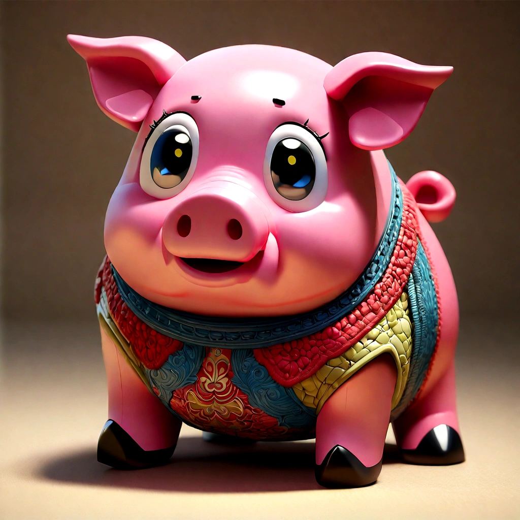 Cute pig in casual dress,
Facial features, whole body,Full Shot , front, ,3D Art Renderer Highly Detailed,Disney Characters Pixar Characters Expressive
