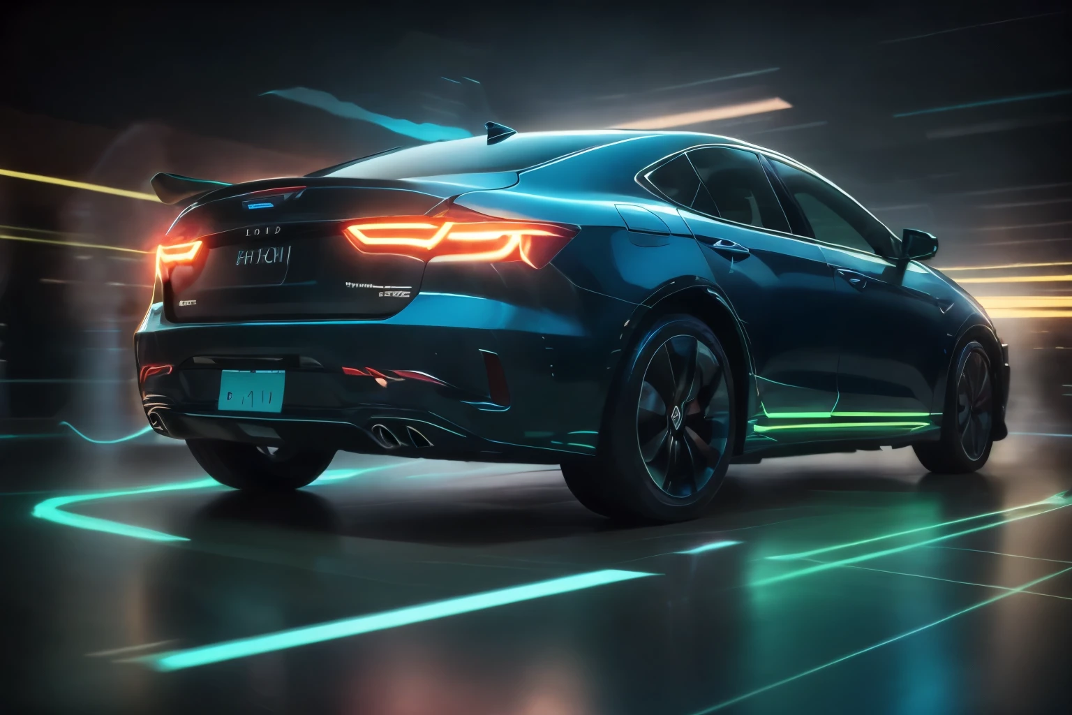 car,neon light,glowing,energy,magic circle,