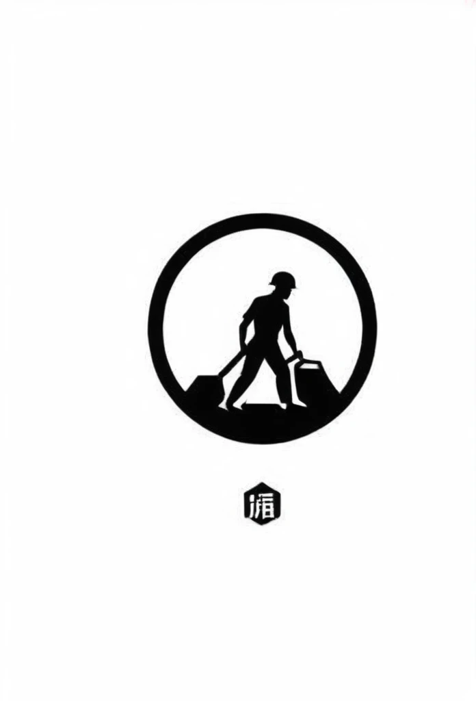A stylish Japanese building demolition and clearing work company logo!
On the logo、A cool, chic and modern design featuring people doing chipping work. The monochrome background is pure white.