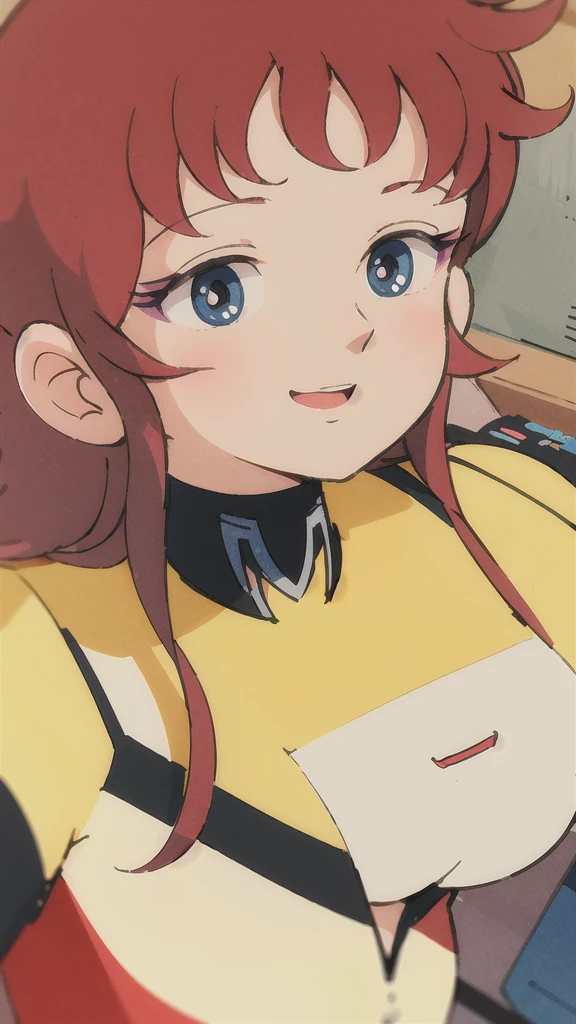 (ultra-detailed:1.3), (super fine illustration:1.2), (best quality:1.3), (masterpiece:1.3), (disheveled hair, beautiful detailed eyes:1.1), (high resolution),
1 girl,
Mary, red bodysuit,
Inside the laboratory、Laughing with your mouth open、Happy expression、Your cheeks are flushed、Slightly chubby、