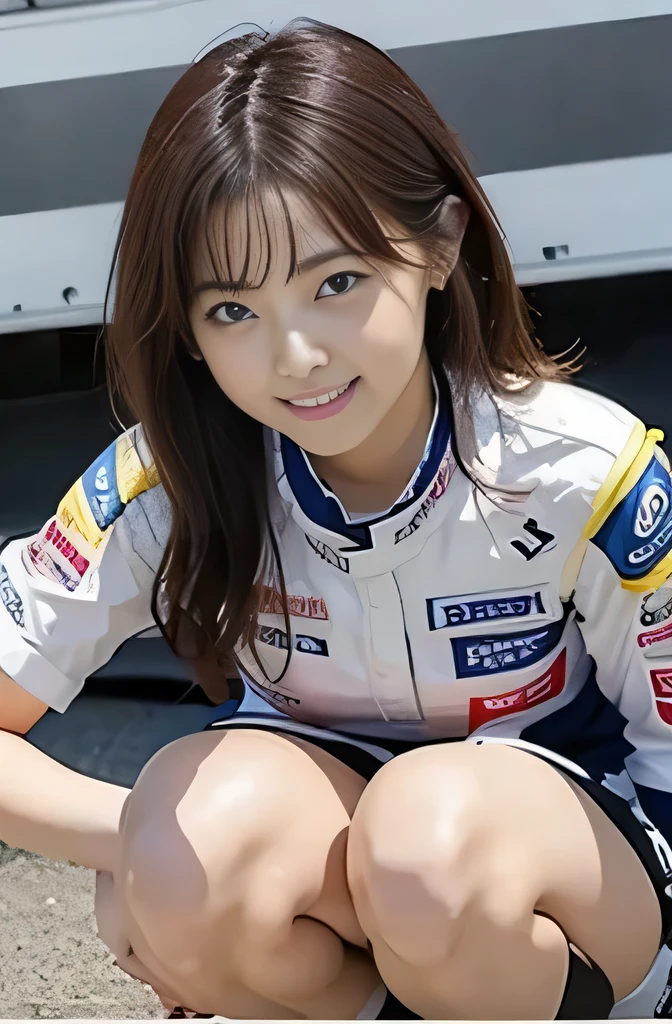 Browsing Caution,Highest quality,Great details,Ultra-high resolution,Japanese Girls, Bob Hair, smile,looking at the camera,Race Queen