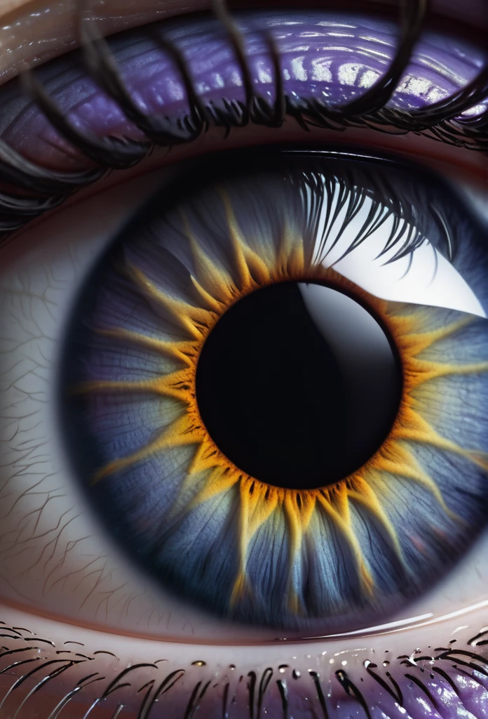 A black eye iris close-up, ultra detailed, 8k