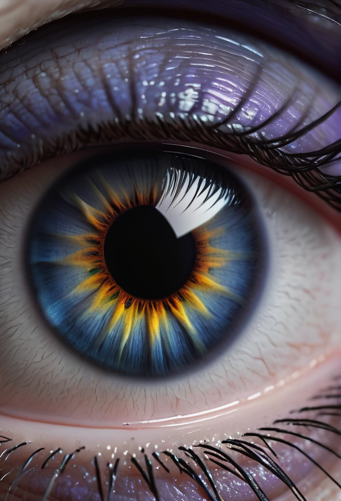A black eye iris close-up, ultra detailed, 8k