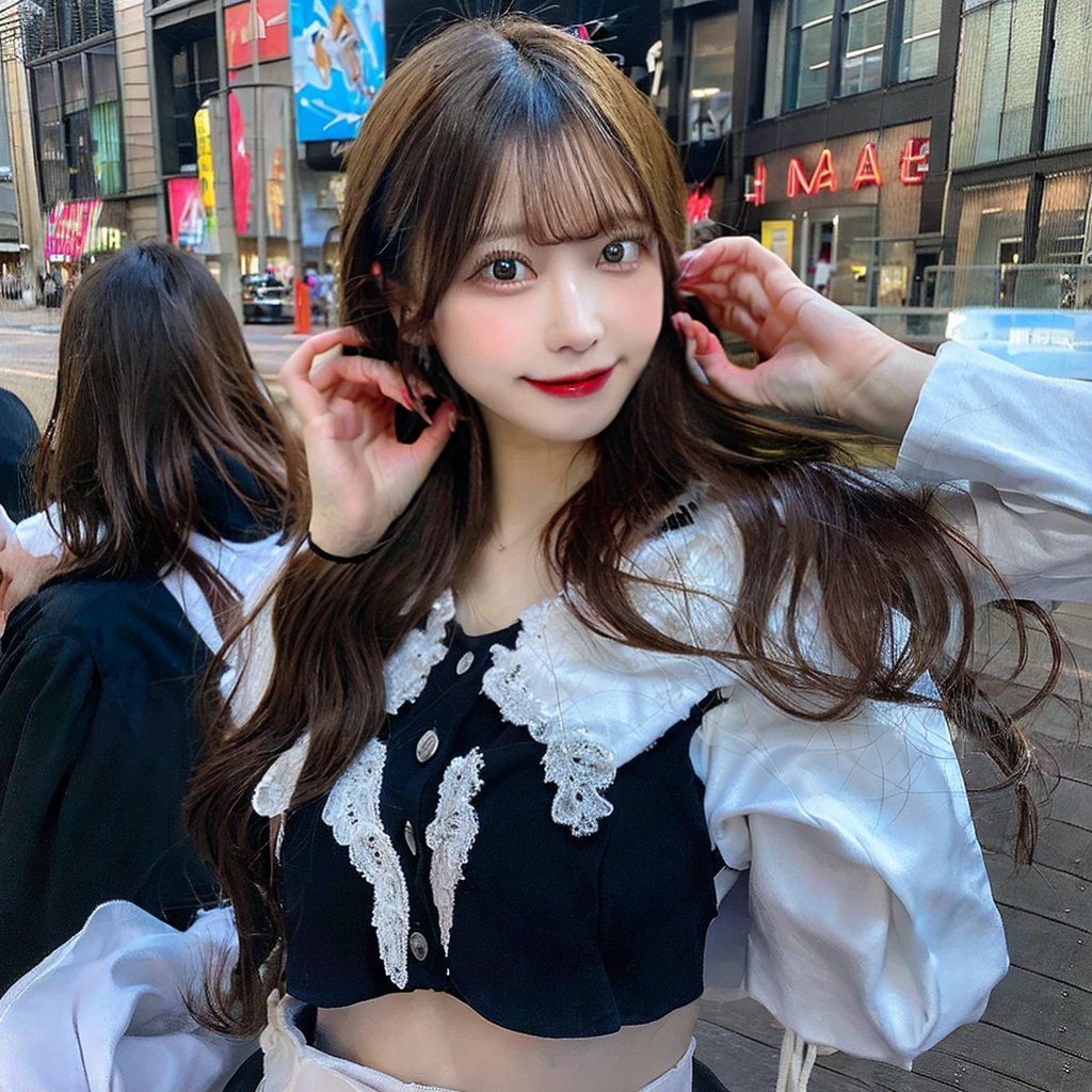 masutepiece, Best Quality, Illustration, Ultra-detailed, finely detail, hight resolution, 8K Wallpaper, Perfect dynamic composition, Beautiful detailed eyes, Women's Fashion Summer,Short bob hair,Small breasts natural color lip, Bold sexy poses,Smile,Harajuku、20 years girl、Cute、big ass