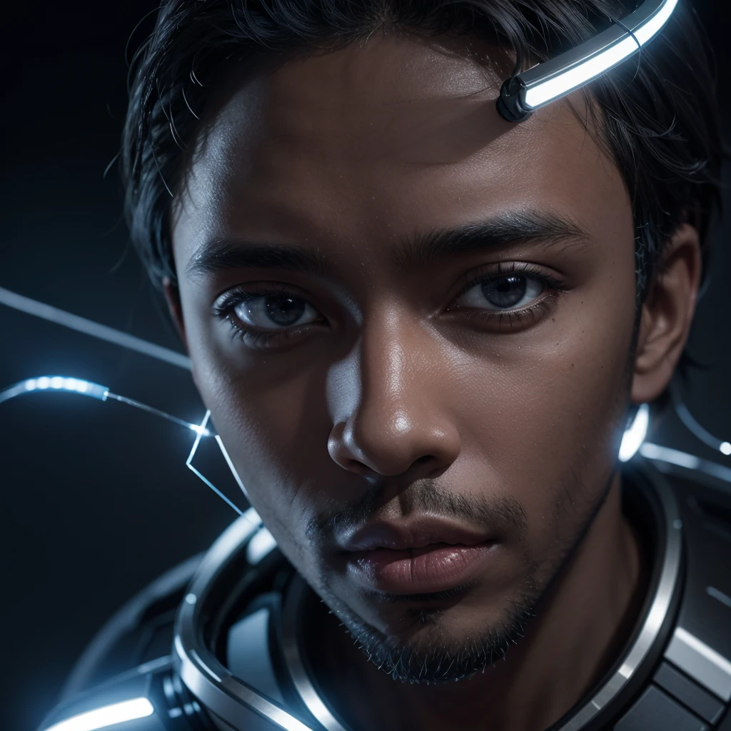 naughty man,dark-skinned,cientist,creating artificial intelligence
