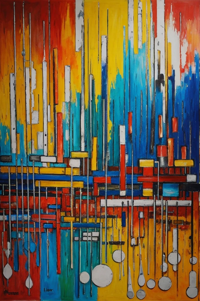 Colored Modern abstract instrument painting