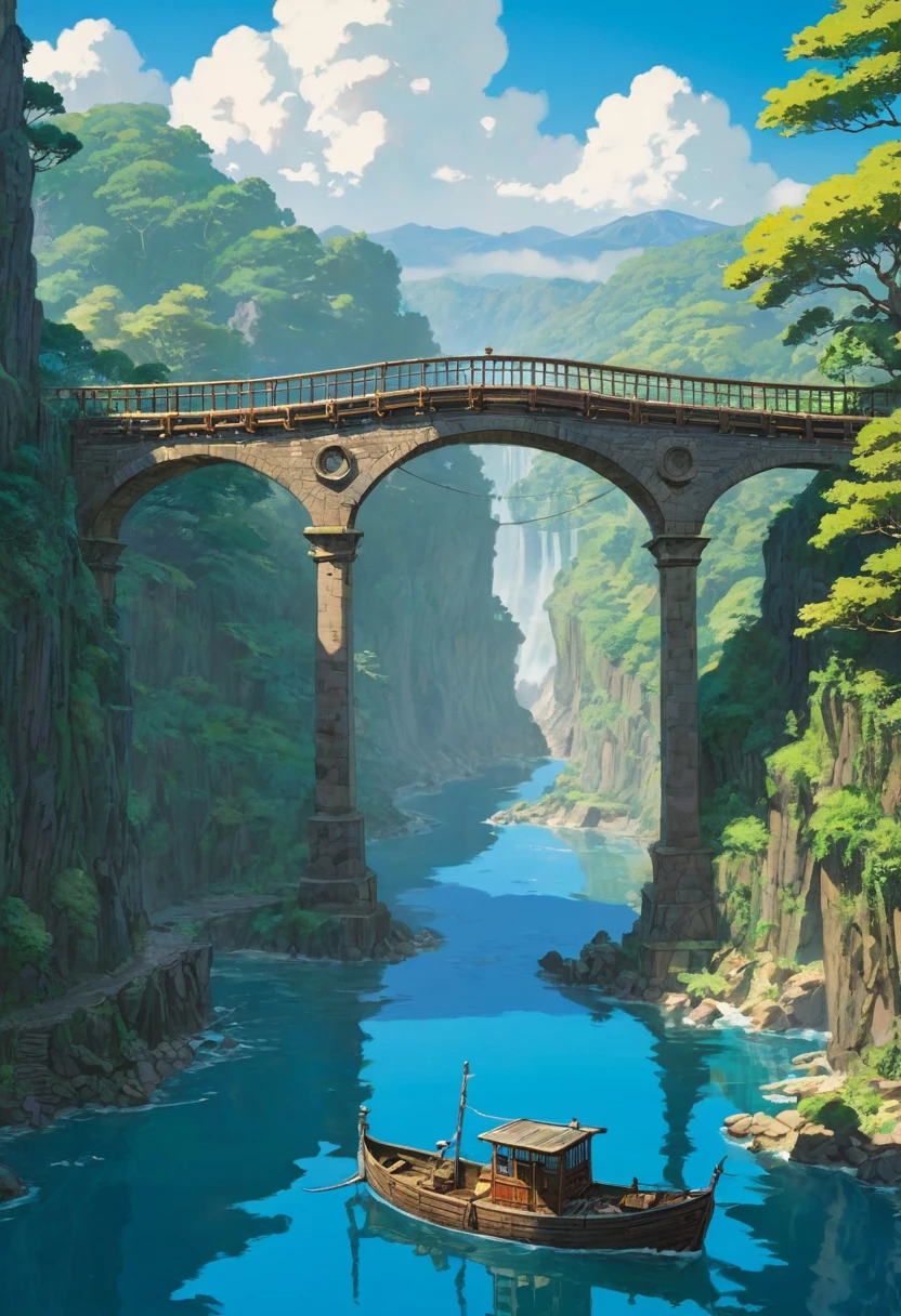 A bridge between worlds, Gorgeous, close up, detail, Clear focus, elegant, Very detailed, illustration, complex, beautiful, Pop Art Station, Pixif, The art of math, author:jordan grimmer 和 greg rutkowski, Wallop, Studio Ghibli,