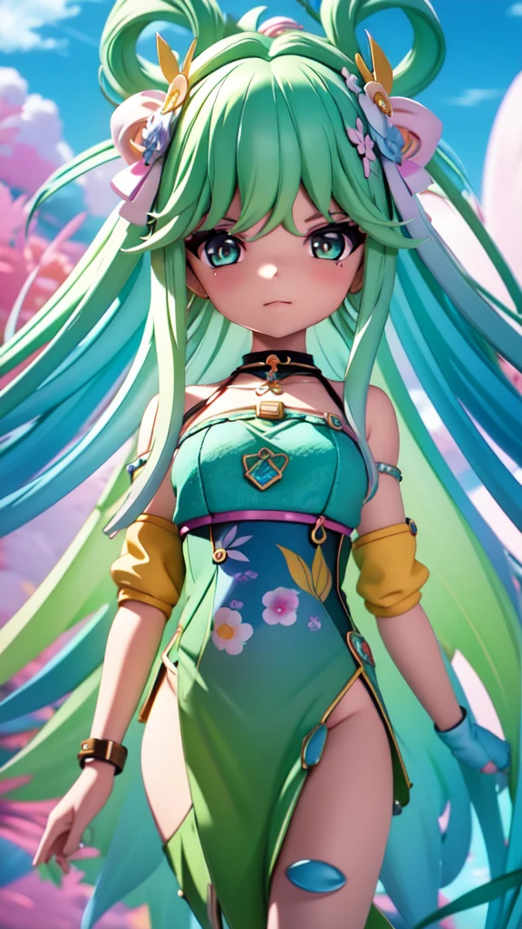 Close-up of a woman with colorful hair and necklace, Anime girl with space-like hair, Soft vitality of Ross Dres, Gubes-inspired artwork, Fantasy art style, colorful], Vivid fantasy style, Ross draws vibrant cartoons, universe and colorful, Gwaiz, colorful digital fantasy art, Great art style, Beautiful anime style, White skin, hulk clothes