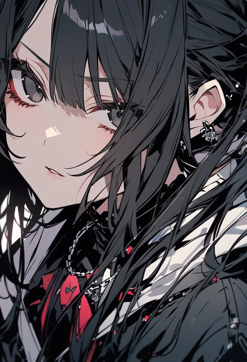 Miwa Ryuuki。Black Hair。black eye