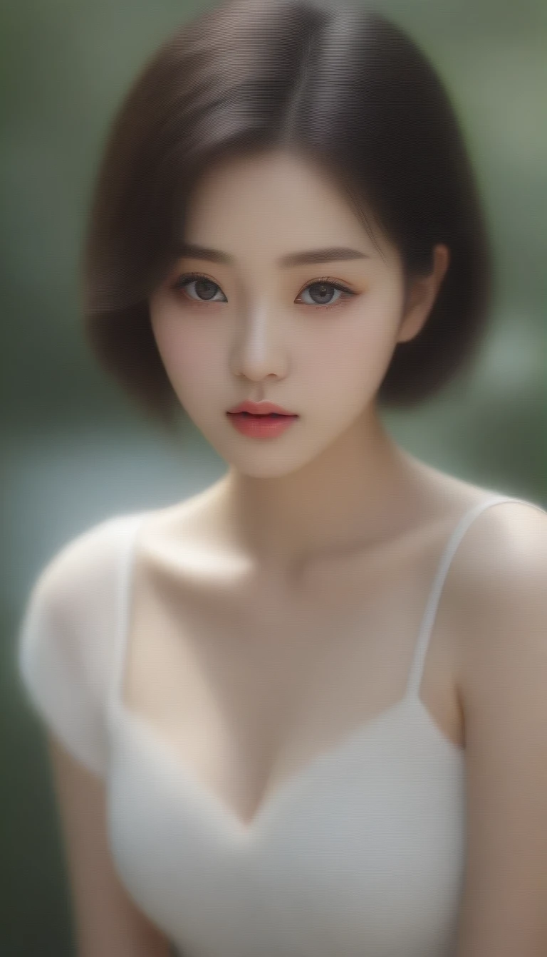 best quality, 4K,8K,realistic, realistic, very detailed, very delicate and beautiful, raw photo, Japanese and Korean beauties,korean beauty,Wear JK, ,big bust,(beautiful detailed eyes,beautiful and delicate lips,Highly detailed eyes and face,long eyelashes), Short hair카락, , In a picturesque garden filled with sunlight. The quality of the work is top notch, 매우 상세한 기능과 realistic, realistic touch. Colors are vibrant,Lighting creates a warm atmosphere, Expressionless mood with tightly closed lips. Short hair, Show your waist, make the skirt visible, Don't show your teeth