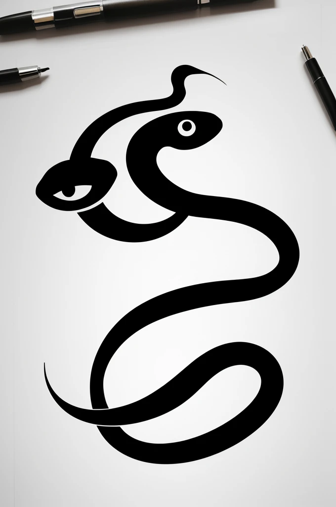 Create a minimalist logo with the eyes of a snake 