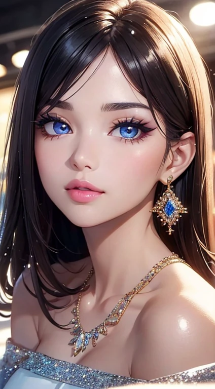 (On the table: 1.3), (Maximum resolution: 1.2), (Ultra HD TV: 1.2), Cinema Lighting, Ultra HD TV, (Delicate eyes and skin), (Detailed facial features), North African Free Trade Area, 8K resolution, Sharp focus: 1.2, Perfect Style, Pretty face, Perfect body, Accurate, Anatomically correct, Highly detailed face and skin texture, Delicate eyes, Dark blue eyes, double eyelid, Thin eyebrows, Glitter Eyeliner: 1.2, Natural Cheeks, Shiny skin, White skin: 1.2, Sparkling necklace and earrings, (Glossy Lips: 1.4), rest, One person'Perspective, (She is a very cute female teacher), (Sexy pink lace), (smile: 1.2), ((Pure and cute girl:1.3)), (Long Wavy Hair), (Light brown hair:1.2), , rest, ((Very close relationship: 1.2)), Moderate, ((Looking at the audience:1.2)), ((Library 1.2)), ((Bend your knees:1.2)), (From the side:1.2),Low angle shot,Off-the-shoulder sweater Skinny denim mini skirt Embarrassed look Kamimei