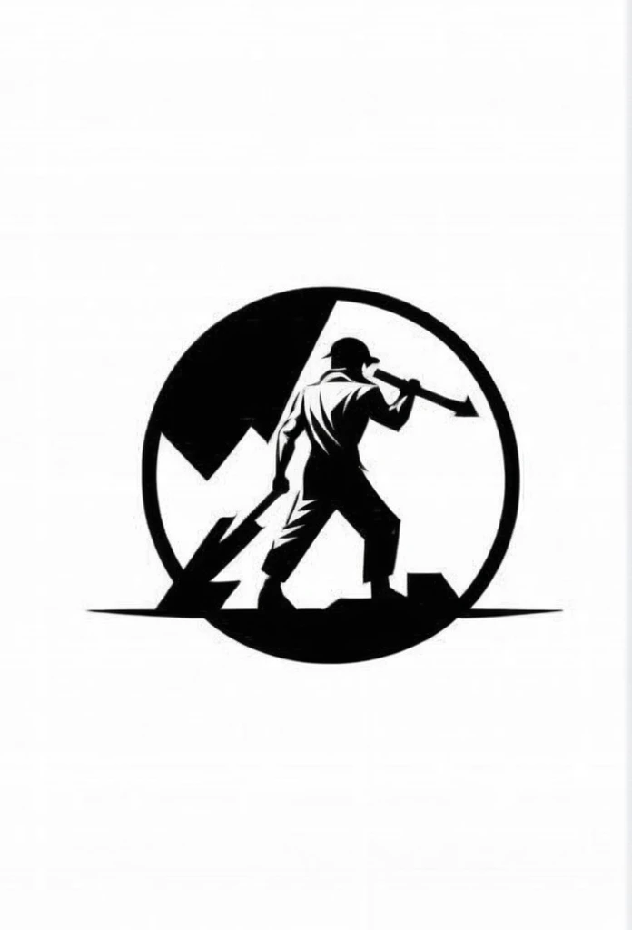 Logo of a Japanese fashionable building demolition company
The logo contains a powerful and serious person who is doing the demolition work
Pretty cool
chic and modern design
monotone
The background is white