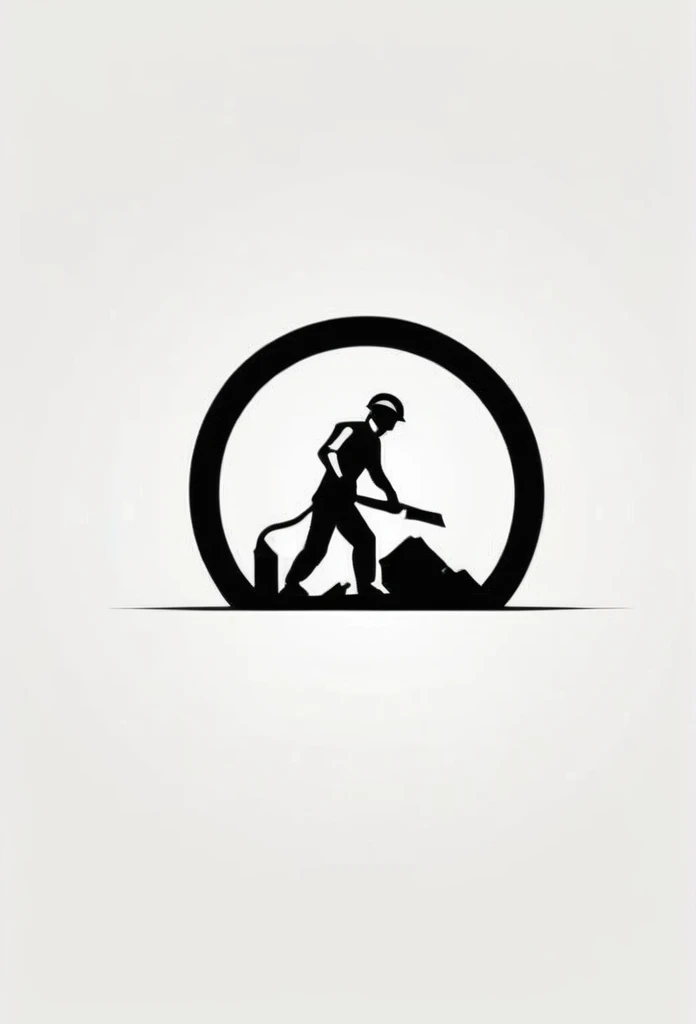 A stylish Japanese building demolition company logo
　
On the logo、Impressive、A cool, chic and modern design featuring people working seriously on demolition work. The monochrome background is pure white.