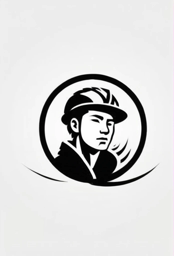 A stylish Japanese building demolition company logo
On the logo、Impressive、A cool, chic and modern design featuring people working seriously on demolition work. The monochrome background is pure white.