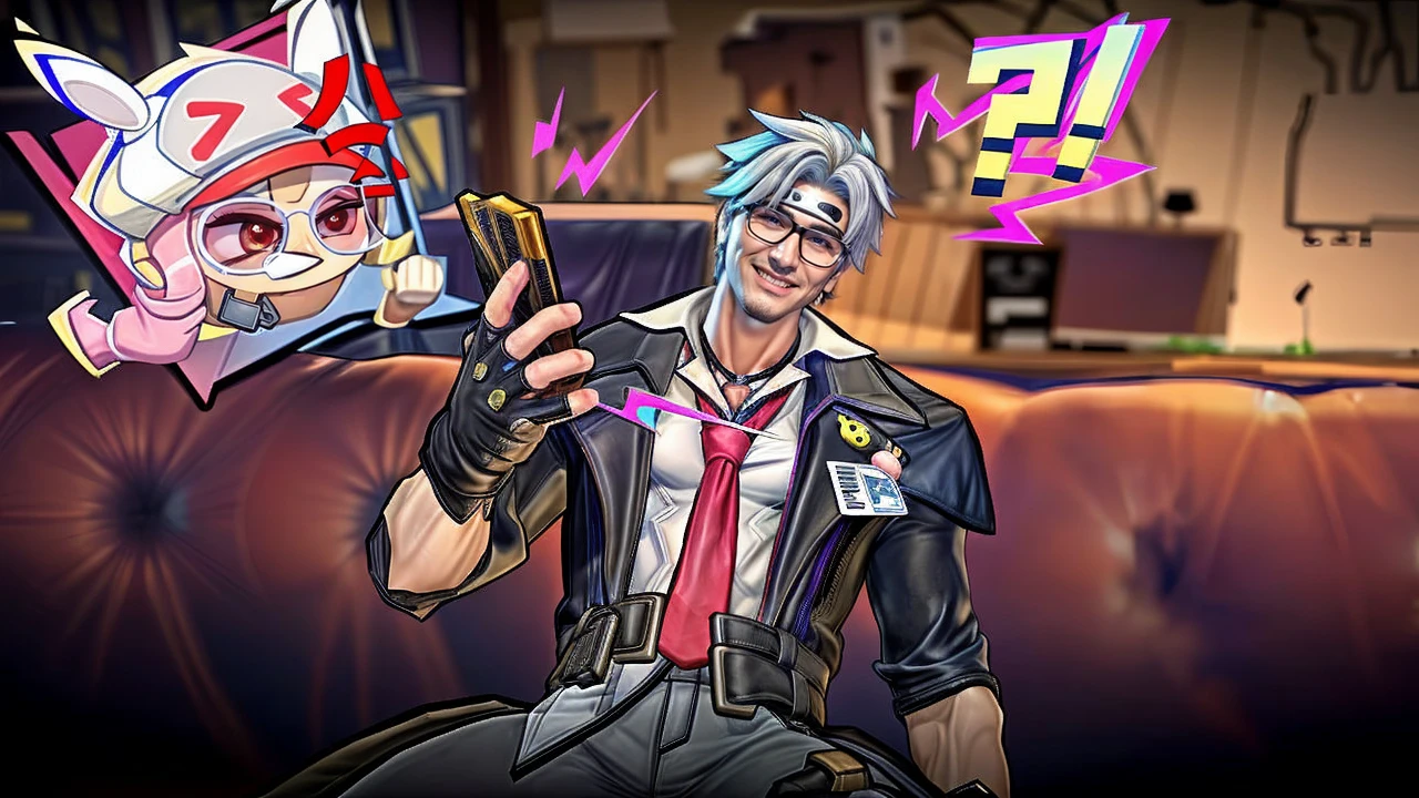 White hair Red eyes kimono Yellow Fang hairpin tattoo