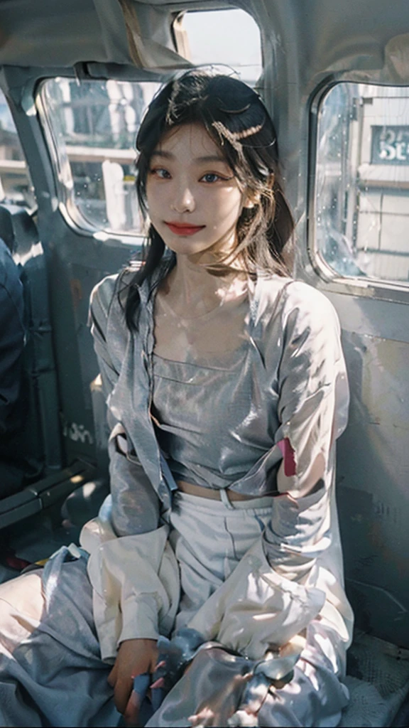 (master piece:1.2),(8k high resolution), (highest quality), (RAW image quality), (realistic), (realistic:1.37), ,Big and patchy eyes,long eyelashes,(Live-action realistic style),realistic light and shadow,clear facial features,,Fair skin, ),(ultimate face,),best portrait, 1-Girl,beautiful and fine eyes,highly detailed skin,(Beautiful face with double eyelids), (realism: 1.4),((full body image)) ,delicate and beautiful face,,woman around 30 years old,(beautiful face 1.4),straight hair length,,(lipstick,glitter around the eyes,beautiful earrings),((Shot on an airplane)),(stewardess uniform,)),(Stewardess in uniform),,(3/4 length),Shoot head-on,,Close-range shooting,((sit on an airplane,show your white panties)),I can see your belly button,Navel exposure,(((Always look at the audience and smile),(No bra,A little cleavage is exposed),,wearing a skirt、((Wearing a stewardess uniform)),(Show a beautiful smile without opening your mouth),(Please open your legs and show me your crotch.)