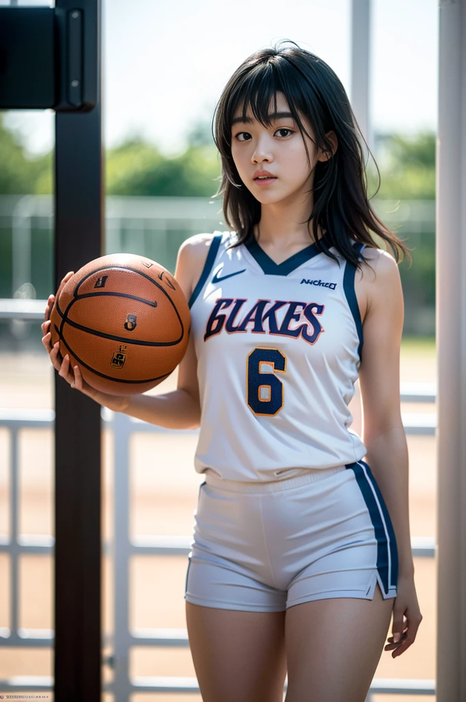 (8k, best quality, masterpiece:1.2), (realistic, photo-realistic:1.37), ultra-detailed,best quality, ultra high res, professional lighting, photon mapping, radiosity, physically-based rendering, cinematic lighting, basketball court,depth of field, sharp focus,sunbeam, good composition,(bokeh:1.2) 1girl,solo,(full body), (closed mouth),beautiful detailed eyes, pose, narrow waist,basketball uniform, black hair,messy hair,long hair floating in wind,(ulzzang-6500:1.2)
mix4, hiqcgbody