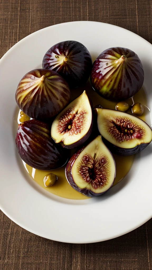 
a visual composition depicting the softness and delicacy of figs and the elegance of olives in one frame, real detail, high resolution, 8k resolution,
