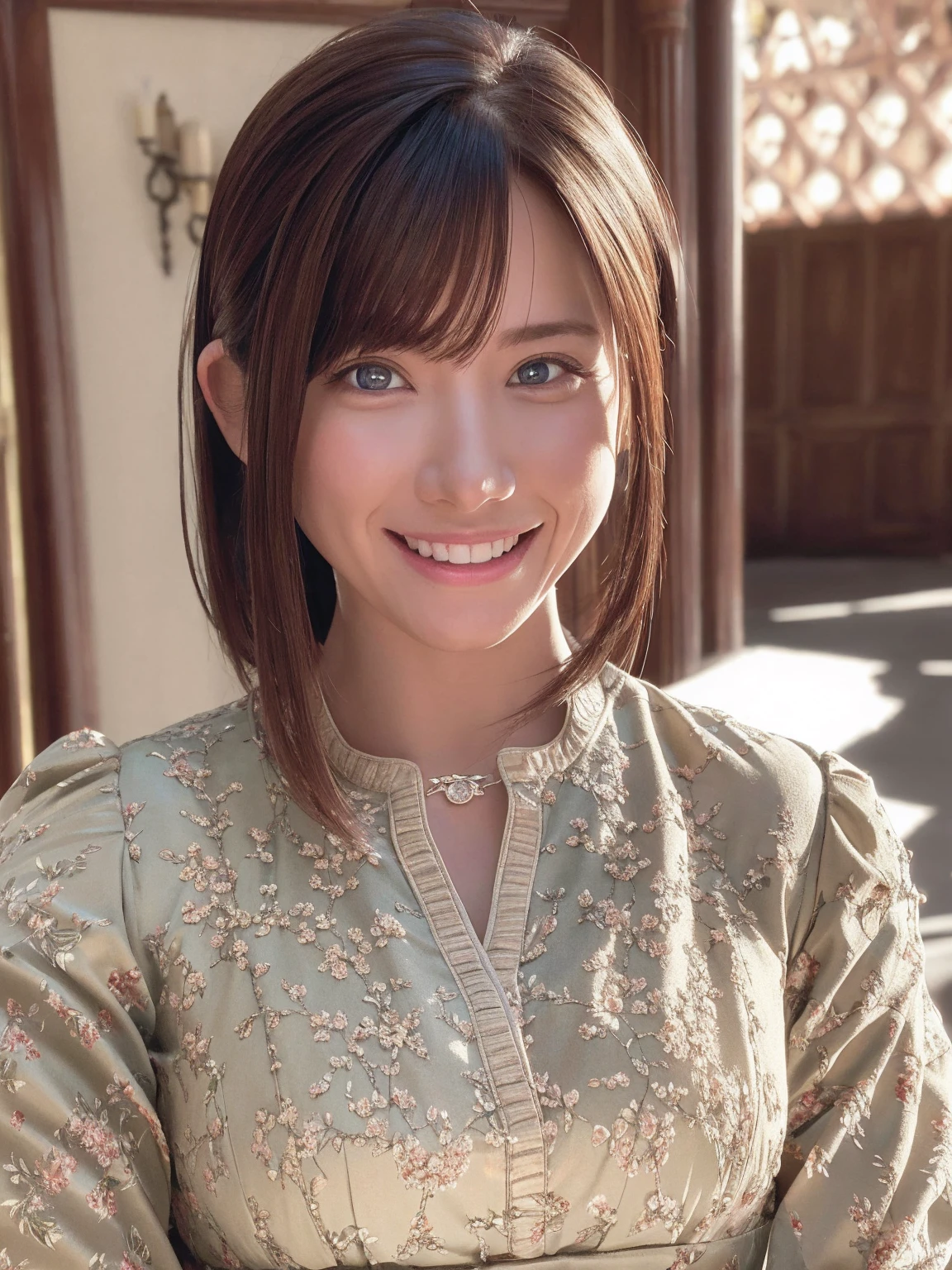 (Realistic, photo-Realistic:1.37),(8K, RAW Photos, Highest quality, masterpiece:1.2), cute, Super detailed,,Physically Based Rendering, Ultra-high resolution, , Filmed with an Aricam LT camera, Bokeh, Sharp focus, ,Realistic, alone, photoRealistic, Highest quality,Highly detailed face,Highly detailed eyes and face, Beautiful attention to detail,Absurd, incredibly Absurd,An unforgettable smile,