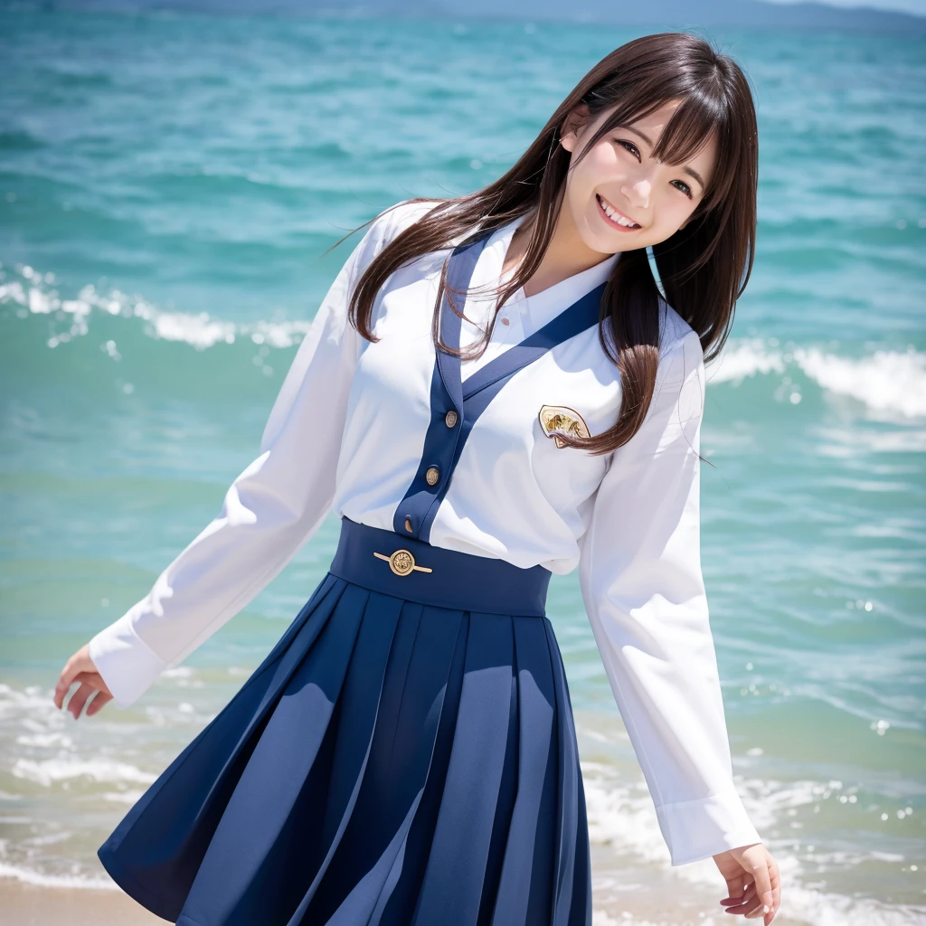 
high resolution、Japanese women、Beauty、Your smile is cute、Great style、uniform、Ocean

