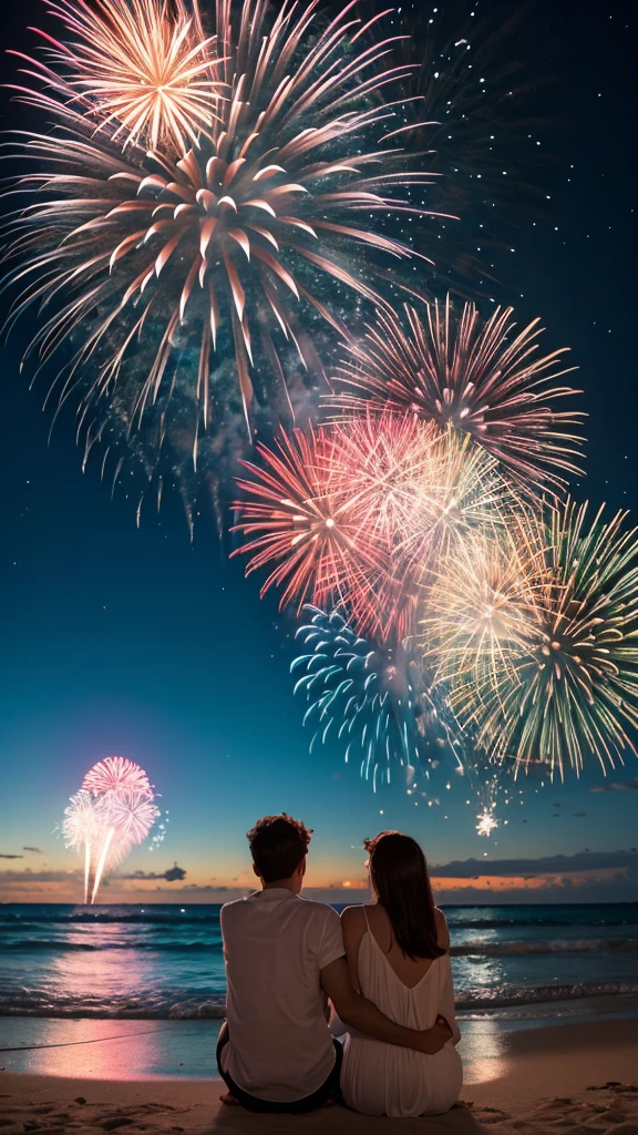 Fireworks on the beach