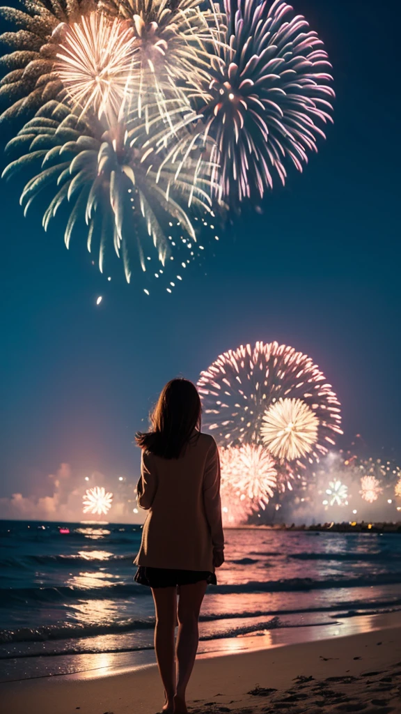 Fireworks on the beach