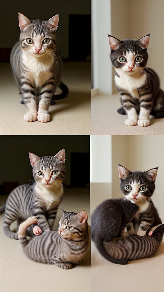 A story in four parts about a cat getting separated from its kittens and then reuniting with them.