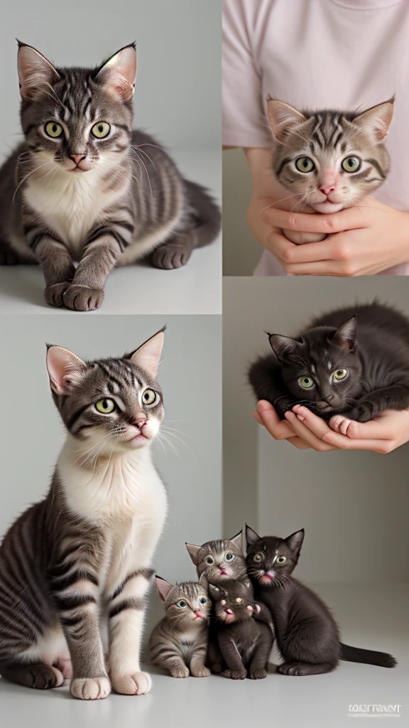 A story in four parts about a cat getting separated from its kittens and then reuniting with them.