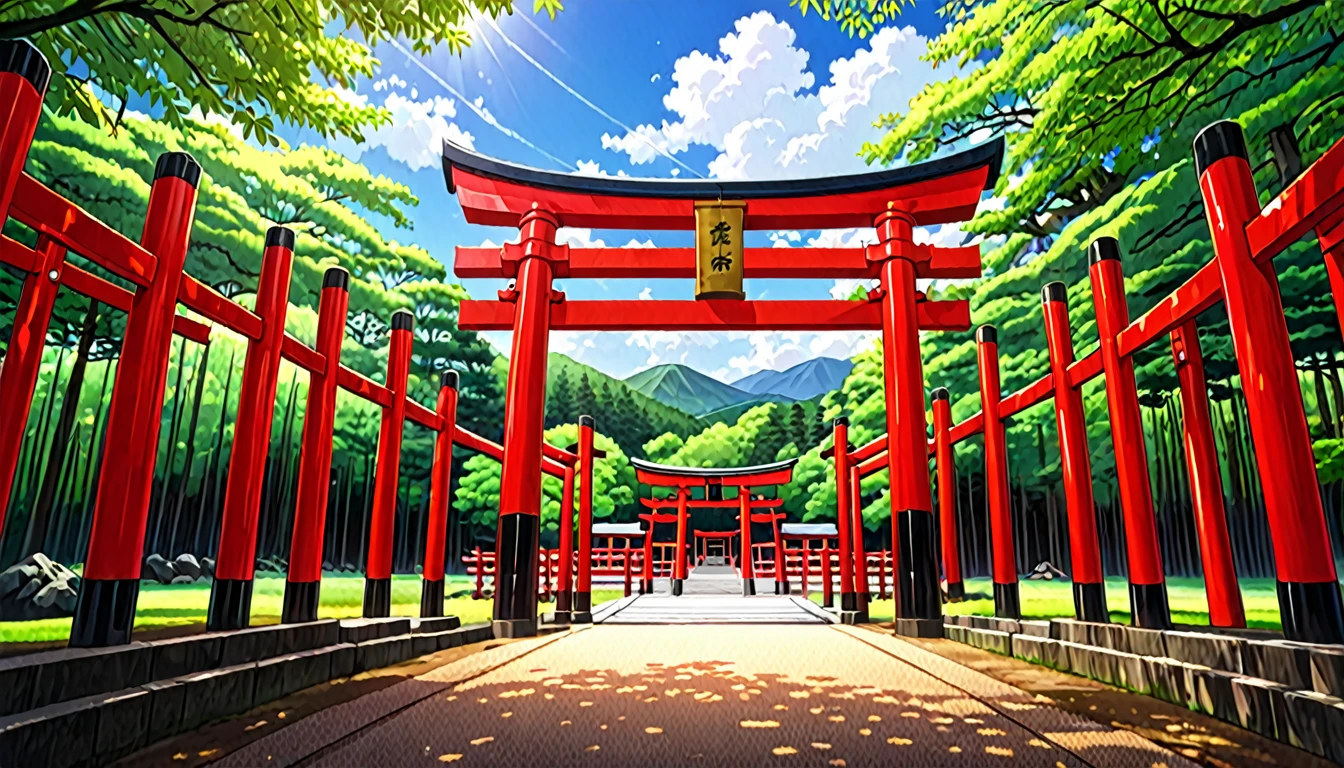 Japan、shrine、Red color、torii、landscape、nature