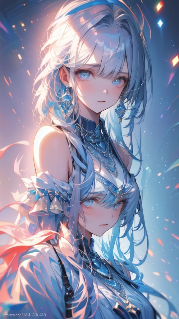 masterpiece, best quality, illustration, sax blue, platinum earrings, platinum necklace, white dress, 1girl, cute, (dynamic lighting:1.2), cinematic lighting, delicate facial features, detailed eyes, sharp pupils, realistic pupils, depth of field, bokeh, sharp focus, (hyper-detailed, bloom, glow:1.4), many small gems,(masterpiece, best quality:1.2), cute,(Woman of) unsurpassed beautyglitter background
Spectacular view
One beautiful girl in a thousand years