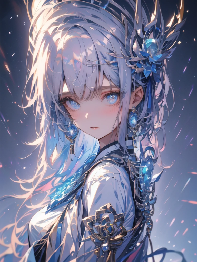 masterpiece, best quality, illustration, sax blue, platinum earrings, platinum necklace, white dress, 1girl, cute, (dynamic lighting:1.2), cinematic lighting, delicate facial features, detailed eyes, sharp pupils, realistic pupils, depth of field, bokeh, sharp focus, (hyper-detailed, bloom, glow:1.4), many small gems,(masterpiece, best quality:1.2), cute,(Woman of) unsurpassed beautyglitter background
Spectacular view
One beautiful girl in a thousand years,japanese,kimono