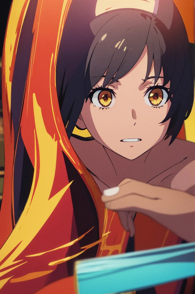 high quality, masterpiece, High resolution, alone, (Glaring Eyes),(Small breasts),first round,Mansuji,leotard,Completely naked,roar,((Dentitions)) , (Japanese sword),Iron Sword,thrust,Evening sky_background,Young Girl,Anime Style, 最high quality, 4K, masterpiece,, alone, 1,whole body,looking at the camera, Shinkai Makoto style, (red_yellow‗_coat)Sharp Eyes,Low posture,(Full Finger), (Accurate fingertips), (The finer details), (Anatomically correct), (映画のbackground), Hyper Detail, (Subtle details), (Intricate details),