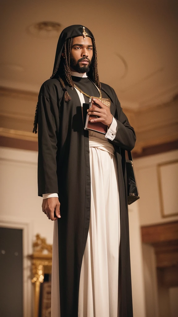 Black Jesus Christ holding the Bible