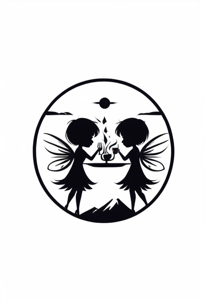 Logo of a stylish dining bar deep in the mountains of Japan
Two little fairies
although rich in nature has depth
Pretty cool design
chic and modern design
monotone
The background is white