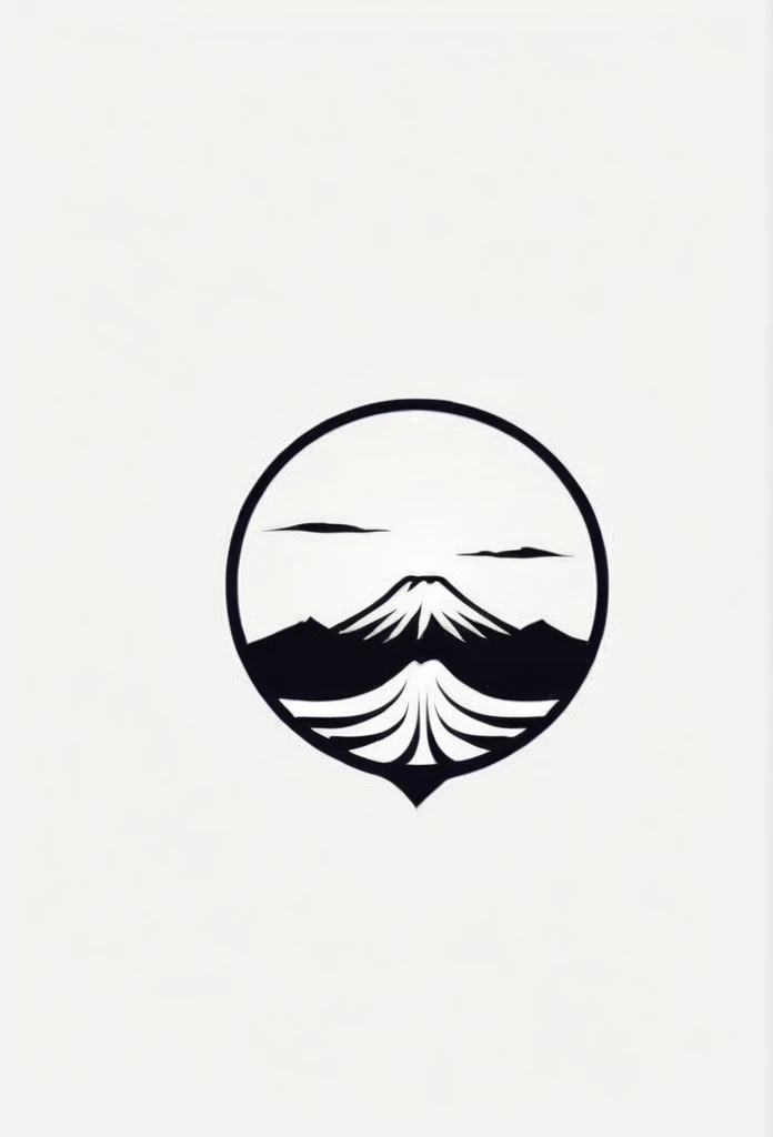 Deep in the mountains of Japan、A stylish dining bar logo. A cool design with depth in the midst of natural surroundings. Chic and modern design. Monotone background is pure white.
