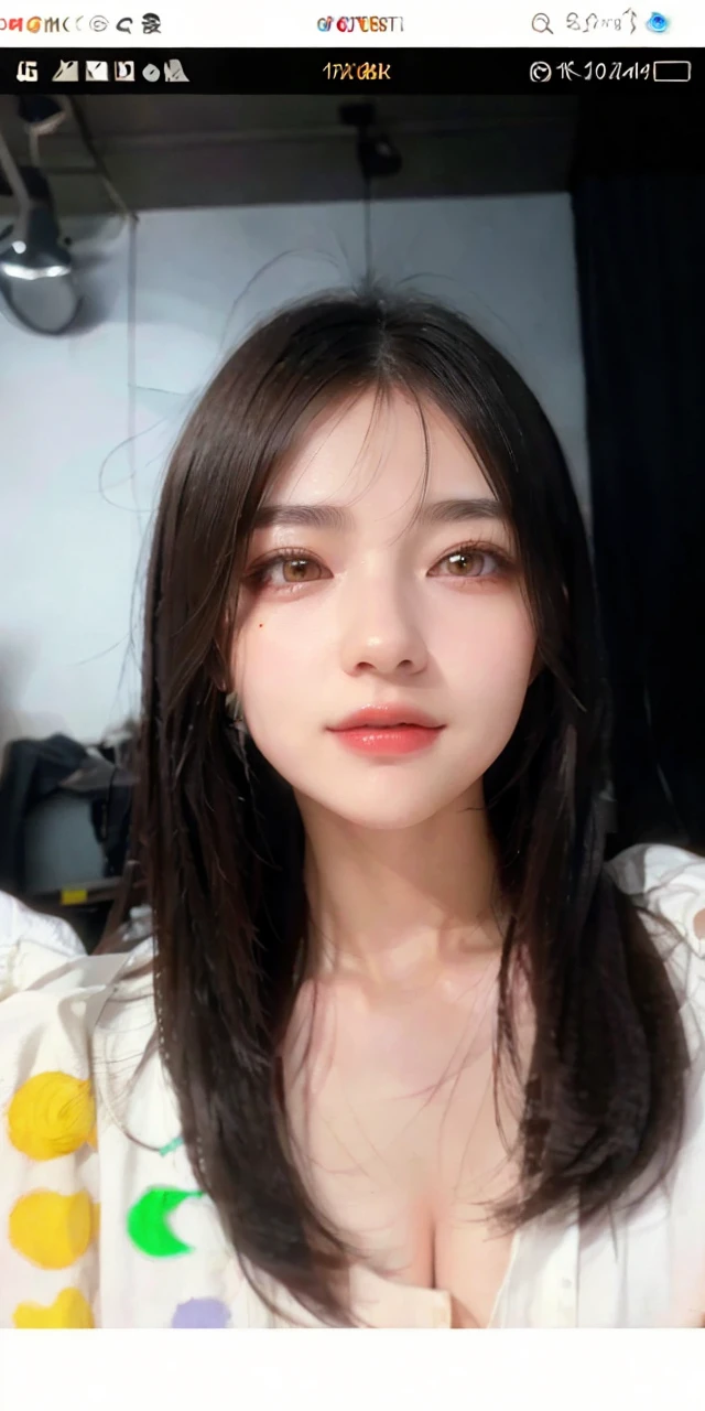 a beautiful woman with perfect figure, dark brown hair, wearing a pendant, wearing an apron, in the kitchen, highly detailed face and skin, detailed eyes, double eyelids, big breasts, (best quality, 8k, masterpiece:1.3), (realistic, photorealistic, photo-realistic:1.37), HDR, UHD, studio lighting, ultra-fine painting, sharp focus, physically-based rendering, extreme detail description, professional, vivid colors, bokeh, portrait
