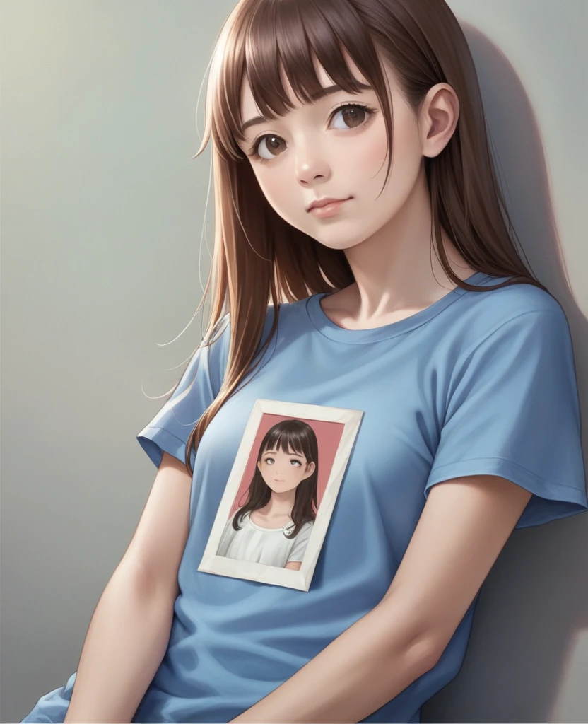Anime girl with long hair and a blue shirt posing for a photo, Realistic Anime 3D Style, 3D Anime Real, Photorealistic Animation, Photorealistic Animation girl render, Smooth anime CG art, Anime Styled 3d, Realistic anime art style, Anime realism style, Anime Style. 8K, Realistic young anime girl, Cute 3D anime girl render