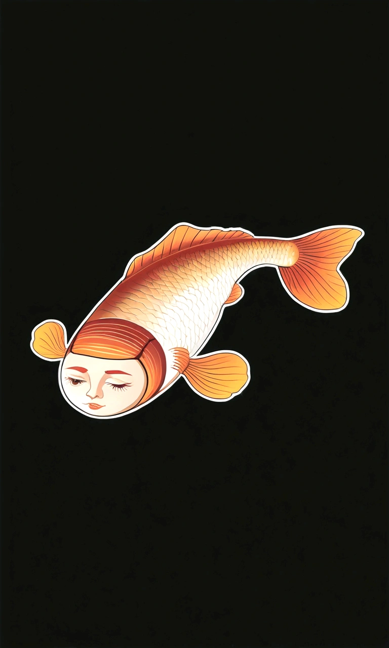 There is a red creature in the river that has a human face and a fish body.，Mysterious Creatures, shrike, (best quality，4K，8K，High level，masterpiece：1.2），Ultra Detailed，（lifelike，Photo real，Photo real：1.37），Highly detailed animals，Complex patterns，Realistic lighting，Fantasy Creatures