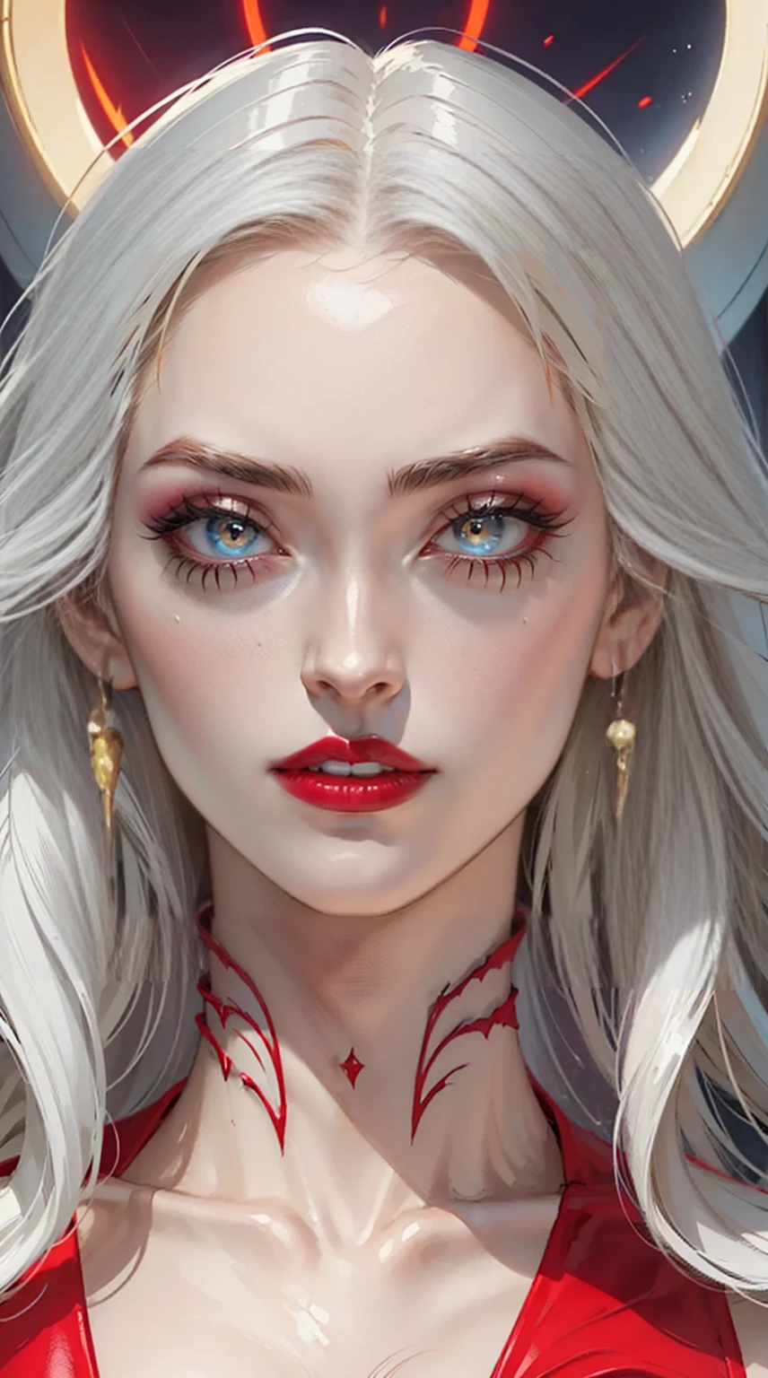 (megan fox:1.25), (muscular:1.5), (full body view:1.25), (pale skin, white hair, red eyes:1.46), (vampirella outfit:1.1),(very muscular bodybuilder girl:1.25), (huge upper body:1.25), (narrow hips:1.0), long hair, (huge muscular arms:1.5,), (10-pack abs:1.4), (large breasts:1.25), (horror:1.0), (esoteric:1.1), (solo:1.4), (dynamic angle:1.0), (cowboy shot:1.0), thin legs, Realistic, Very detailed face and eyes, (masterpiece:1.1), (best quality:1.1), (ornate:1.1), (beautiful girl face:1.25)
