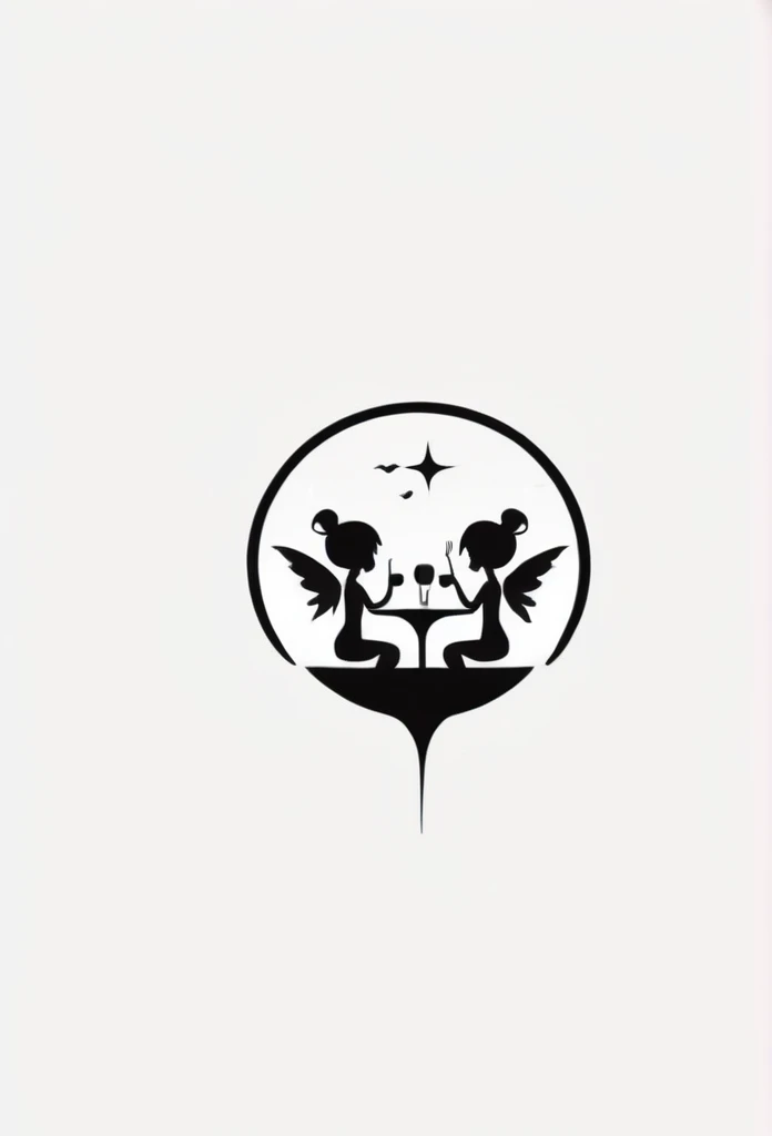 A stylish dining bar logo deep in the mountains of Japan
Two cute little fairies drink at the bar
although rich in nature has depth
Pretty cool design
chic and modern design
monotone
The background is white