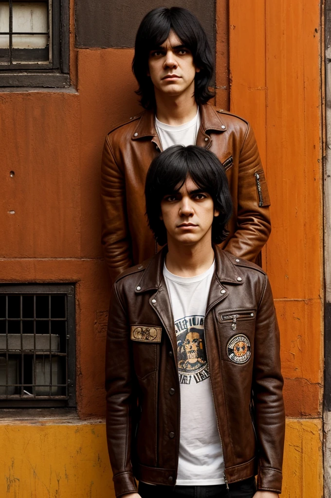 An image with orange and brown colors and with the phrase Ramones
