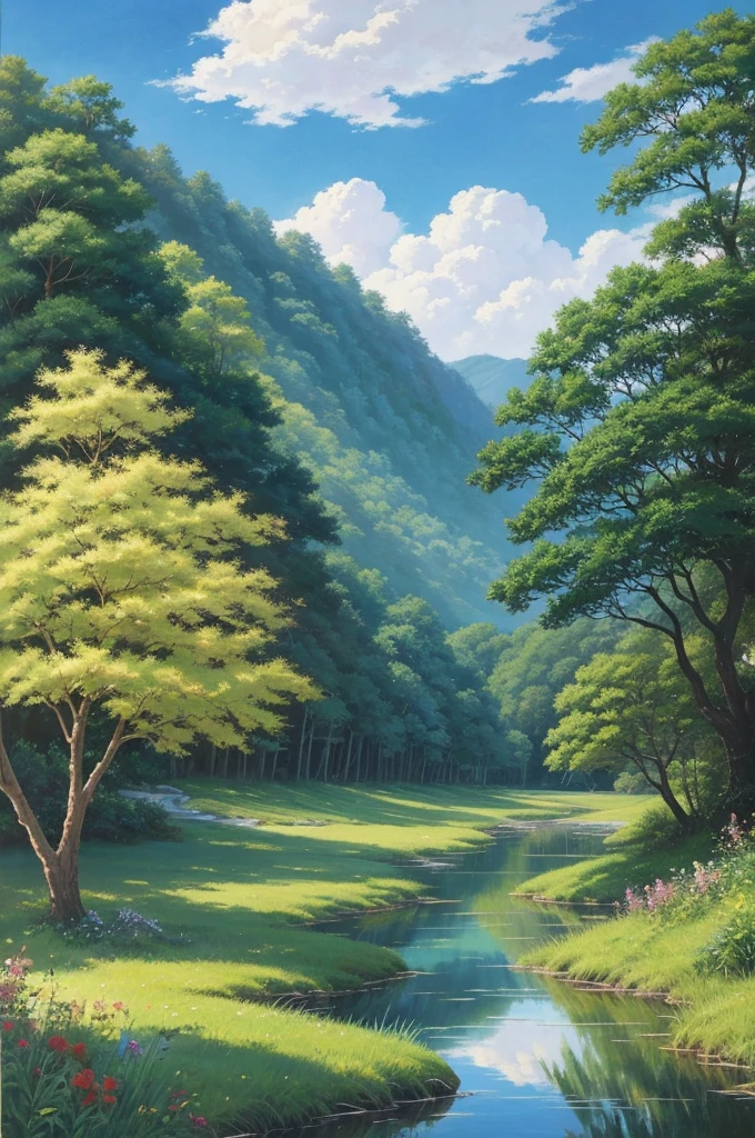 Realistic, Genuine, Beautiful and stunning landscape oil painting Studio Ghibli Hayao Miyazaki --v6