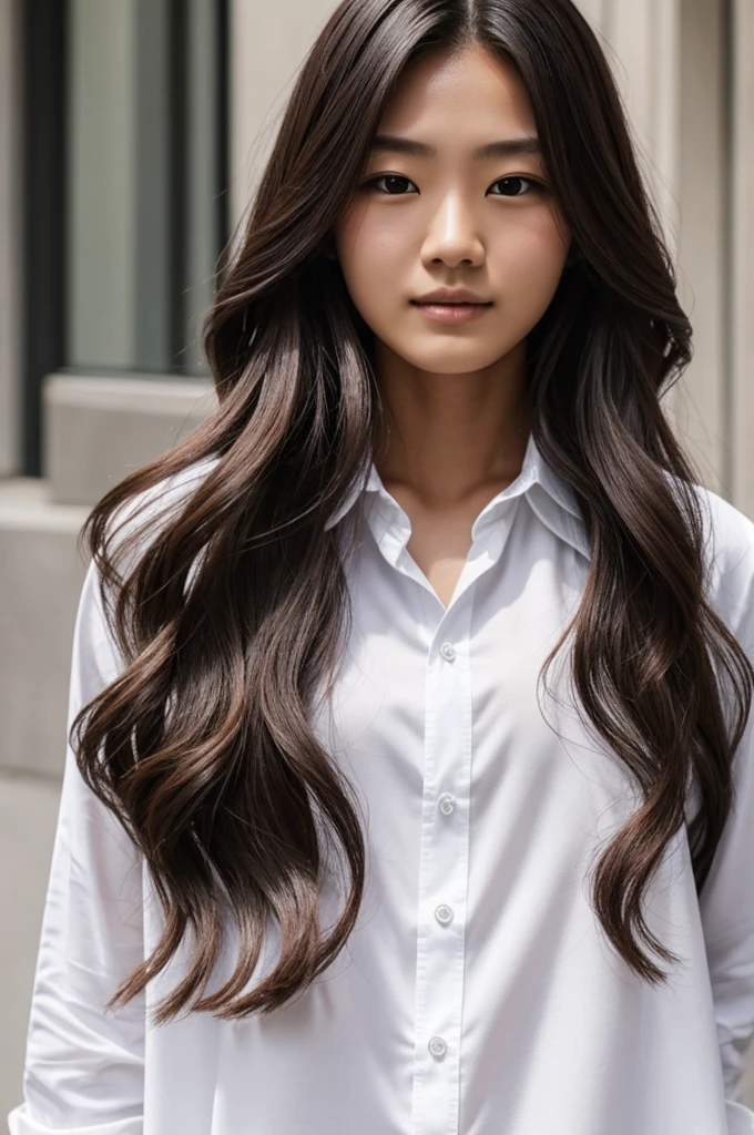 https://quickshare.samsungcloud.com/8em841ePBbVm
Long hair, white shirt, no face correction, HD