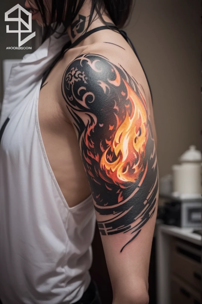 I created a fire tattoo 