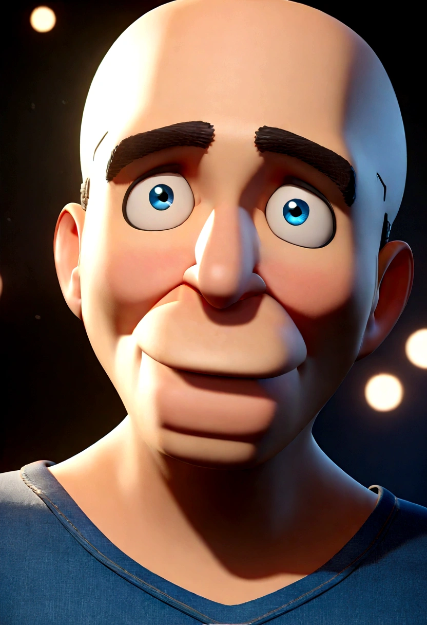 Cartoon character of a man, A blue T-shirt, un cartoon character, stylized character, animation style rendering, 3D stylized, Arnold Maya rendering, Render 3D stylized, Toon render keyshot, 3D character, 3D character, Stylized 3D rendering, 3d character rendering, cartoon character, Close-up character, Character pose, (Pixar Style) (master part:1.2) (bokeh) (Best Quality) (detailed skin) (Detailed texture) (8k) (clay) (cinematic lighting) (sharp focus,Sit up and raise your upper body.