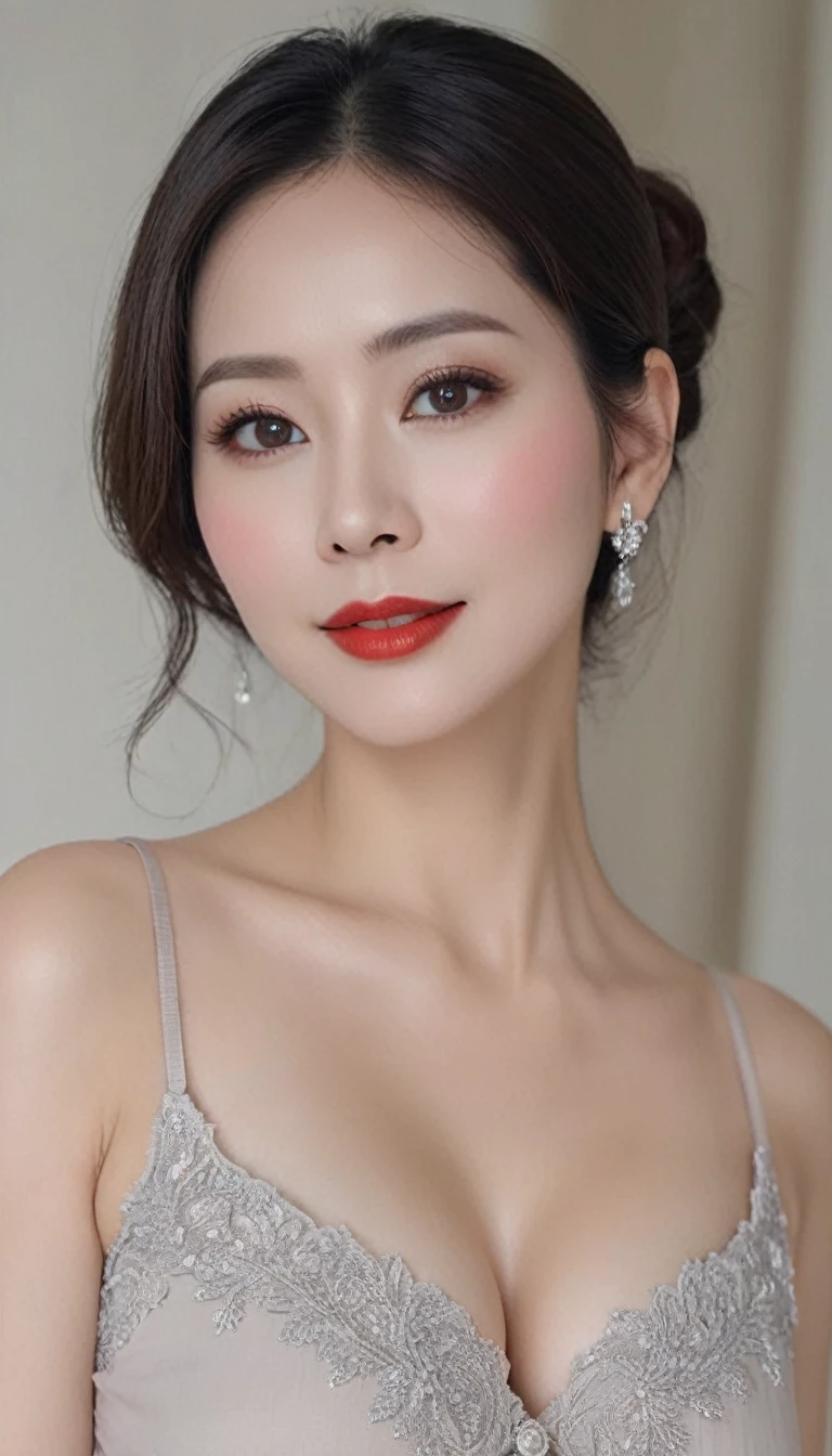 (((surreal woman)))、((very beautiful 50 year old naked woman))、(((Big big cleavage)))、blonde mature、plump body shape、smile、middle-aged beauty 、Very delicate and delicate skin text、{(ancient ornate and luxurious temple)、(many torches are burning)}、red lips、fine scarlet eyes、nude body、I have a shining platinum wand、hair bun, full detailed zoom,16k ultra
