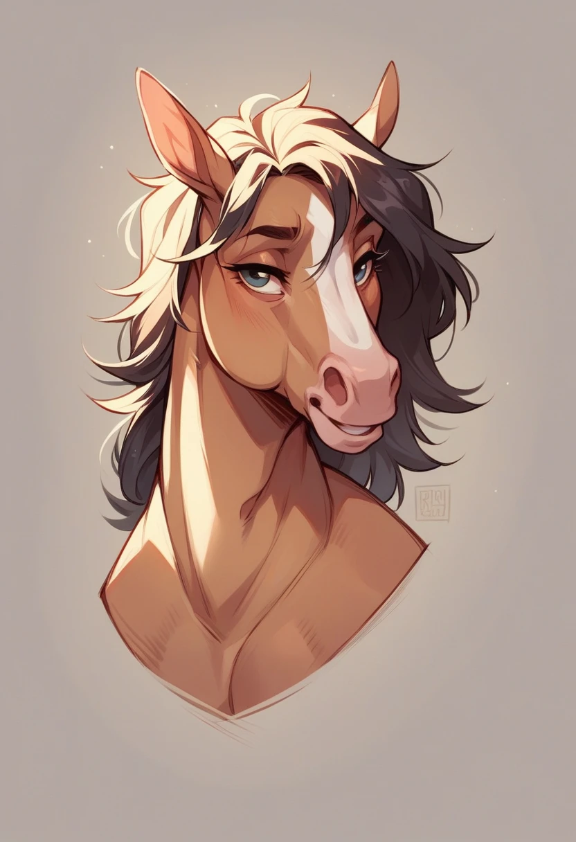 There should be a photo of half body girl and half body horse.