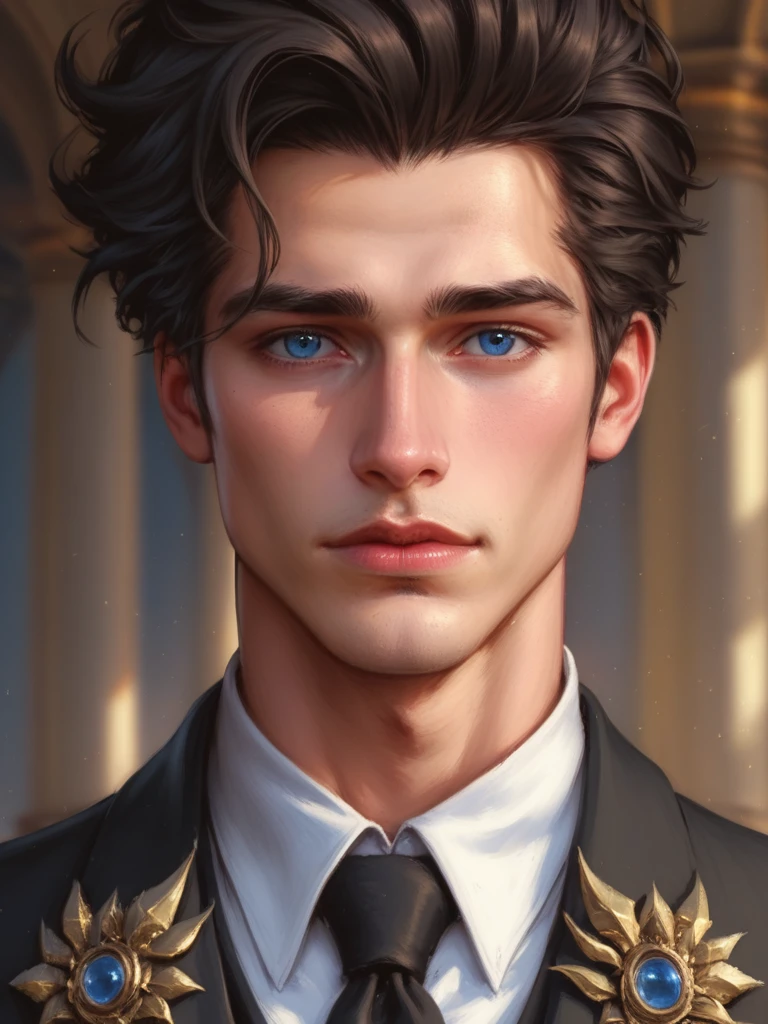 score_9, score_8_above, (1man), Artwork, best quality, high resolution, Close-up portrait, bad, Greek god, fantasy, league of legends style, beautiful figure painting, bright light, Amazing composition, front view, hdr, volumetric lighting, ultra quality, elegant, highly detailed