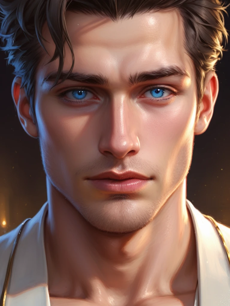 score_9, score_8_above, (1man), Artwork, best quality, high resolution, Close-up portrait, bad, Greek god, fantasy, league of legends style, beautiful figure painting, bright light, Amazing composition, front view, hdr, volumetric lighting, ultra quality, elegant, highly detailed
